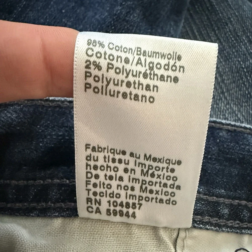 Adriano Goldschmied Everett Slim Straight Jeans Men's 42x32 Medium Wash Whiskers